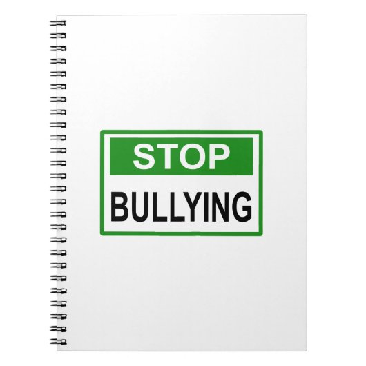 Carnet Cesser le signe d'intimidation vert (Devant)