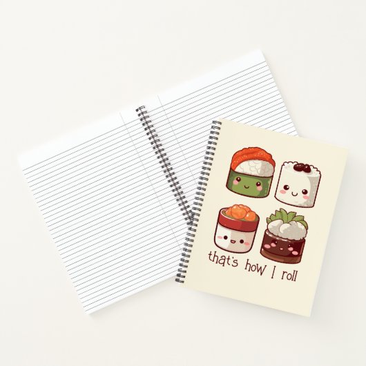 Carnet C'est comme ça que je roule Cute Kawaii Sushi (Intérieur)