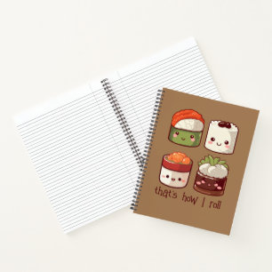 Carnet C'est comme ça que je roule Cute Kawaii Sushi