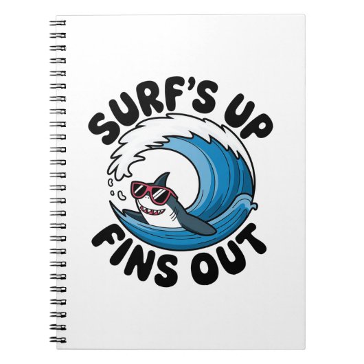 Carnet C'est parti, aletas dehors - Design de surf cool (Devant)