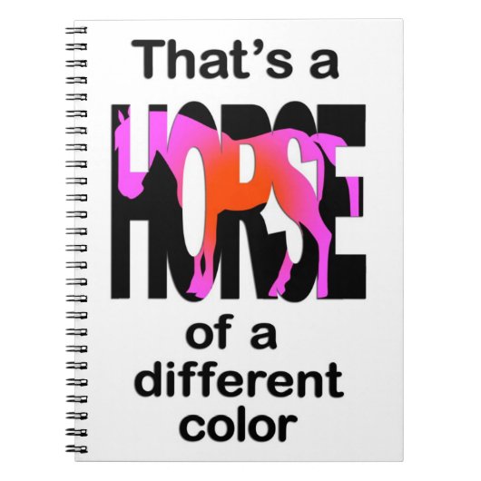 Carnet C'est un cheval d'une couleur différente (Devant)
