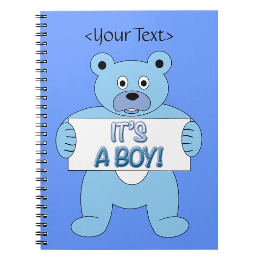 Carnet C'est Un Garçon Bleu Ours (Devant)