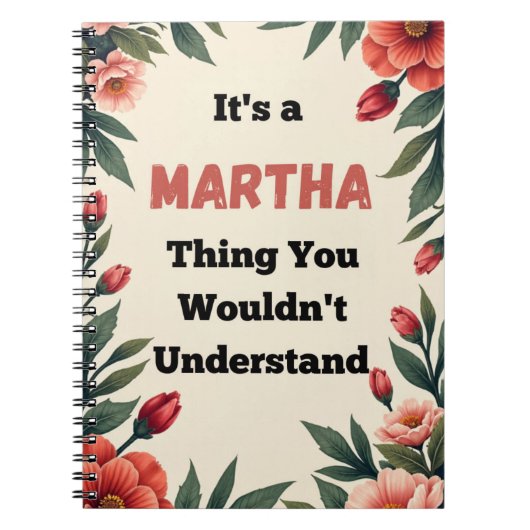 Carnet C'est une chose de Martha que vous ne comprendriez (Devant)