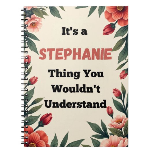 Carnet C'est une chose de Stéphanie que vous ne comprendr (Devant)