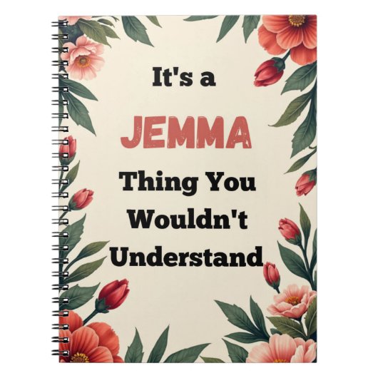 Carnet C'est une chose Jemma que vous ne comprendriez pas (Devant)