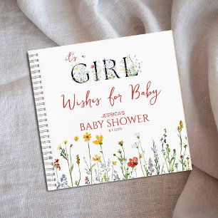 Carnet C'est une fille Fleurs printanières Souhaits de do