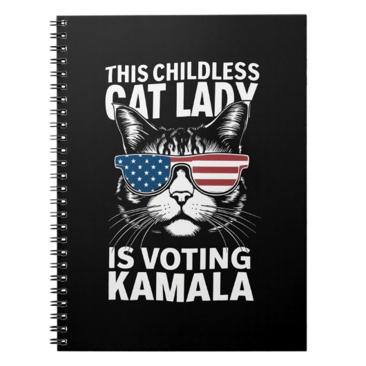 Carnet Cette dame aux chats sans enfants vote Kamala-Harr (Devant)