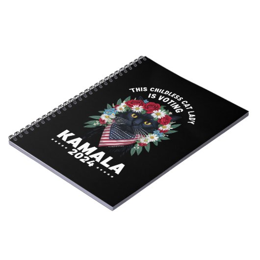 Carnet Cette Femme-Chat Sans Enfant Vote Kamala (Côté gauche)