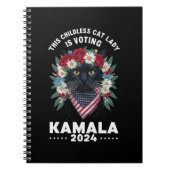 Carnet Cette Femme-Chat Sans Enfant Vote Kamala (Devant)