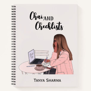 Carnet Chai et listes de vérification Brown personnalisée
