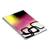 Carnet Chaîne de blocage : Abstrait rose, jaune, noir et  (Côté Droit)