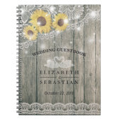 Carnet Chaîne de dentelle de tournesol de bois Mariage cl (Devant)