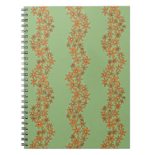 Carnet Chaîne de marguerite Fleur laide rayures orange su