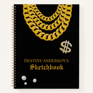 Carnet Chaîne en maillons cubains en or Hip Hop Rap Gold 