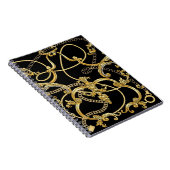 Carnet Chaînes d'or baroque Motif sans couture (Côté Droit)