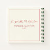 Carnet Chaise de plage rose et crème et parapluie (Dos)