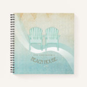 Carnet Chaises Adirondack de maison de plage bleu aqua ID (Devant)