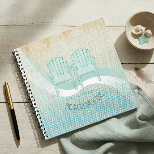 Carnet Chaises Adirondack de maison de plage bleu aqua ID