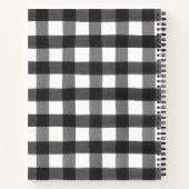Carnet Chalet noir et blanc à l'aquarelle Buffalo Check (Dos)