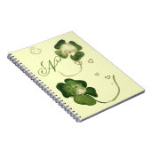CARNET CHALEUREUSES SHAMROCKS VERTS AVEC LE MONOGRAM DES  (Côté Droit)