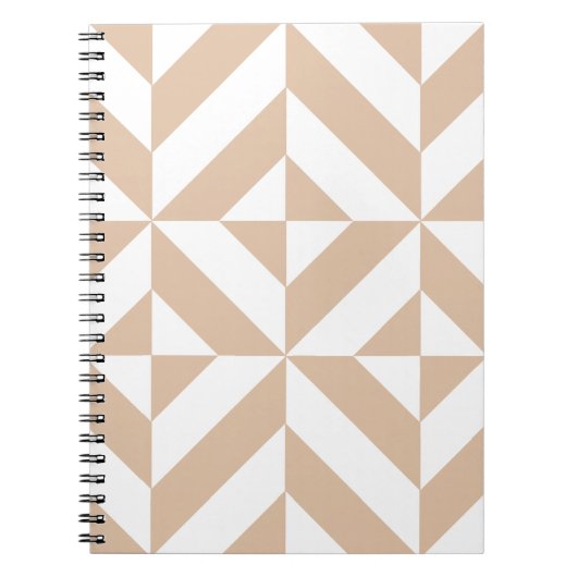 Carnet Chaleureux Beige Géométrique Motif (Devant)