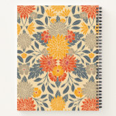 Carnet Chaleureux Jaune, Orange & Bleu Floral (Dos)