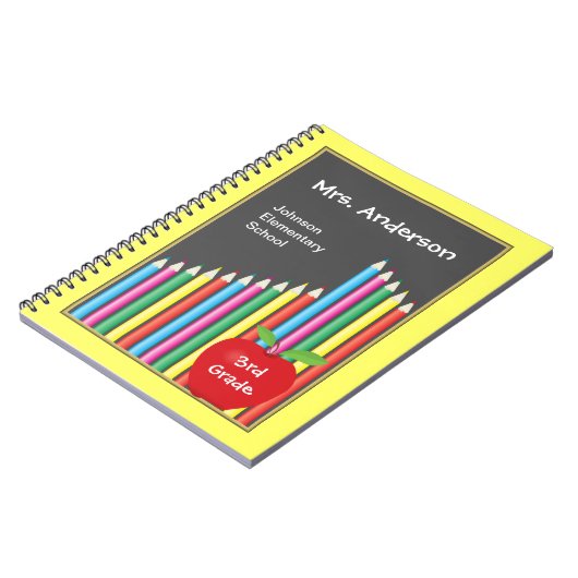 Carnet Chalkboard & Crayons colorés Professeur (Côté gauche)