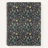 Carnet Chalkboard Easter Bunny Doodle Pattern (Devant)