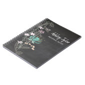 Carnet chalkboard menthe floral girly mignonette personna (Côté gauche)