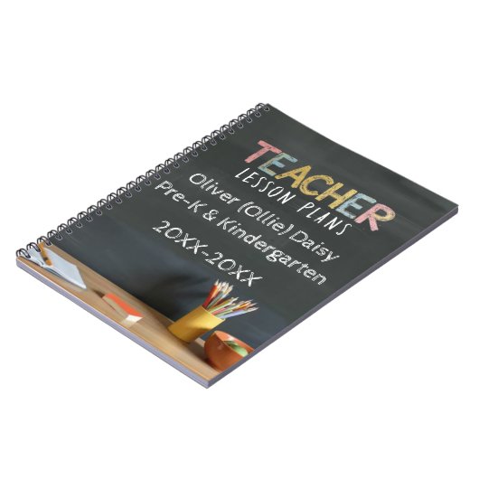 Carnet Chalkboard-Style Teacher Lesson Plan Notebook (Côté gauche)