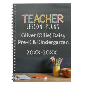 Carnet Chalkboard-Style Teacher Lesson Plan Notebook