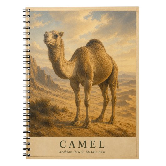 Carnet Chameau Désert Arabique VINTAGE (Devant)