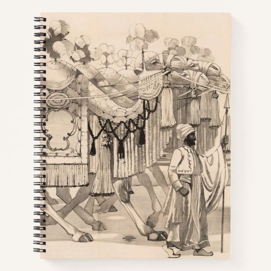 Carnet Chameaux Marchant Habillés En Costume (Devant)