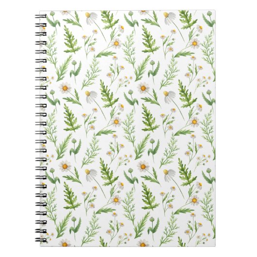 Carnet Chamomile Fleur Botanique Rustique Motif (Devant)