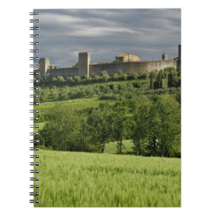 Carnet Champ de blé et Monteriggioni lointain, dans le