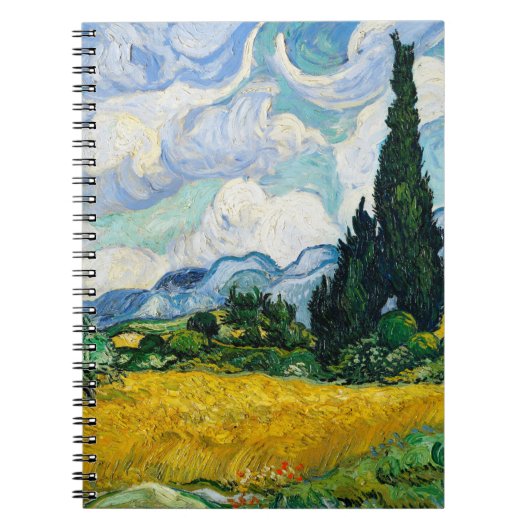 Carnet Champ de blé Van Gogh avec Cyprès. Impressionnisme (Devant)
