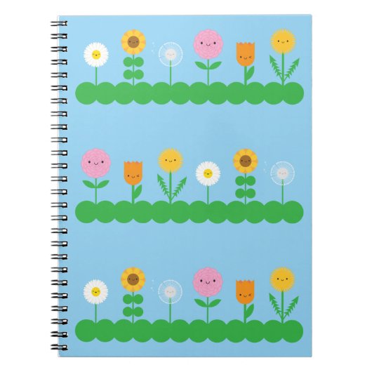 Carnet Champ de fleurs de Kawaii (Devant)