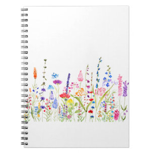 Carnet champ de fleurs sauvages coloré