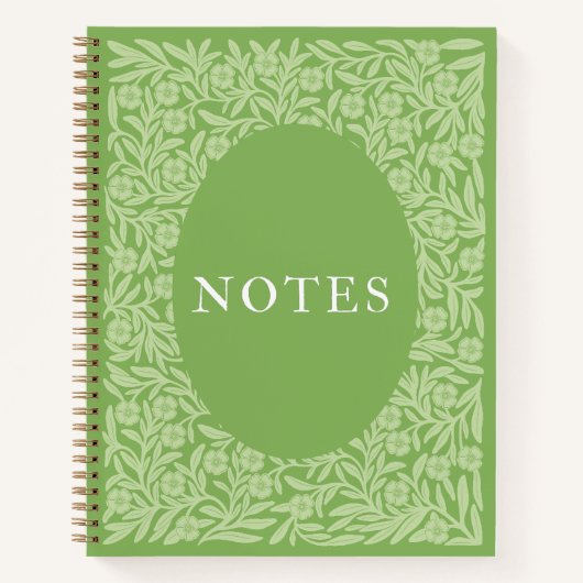 Carnet Champ de fleurs vert (Devant)