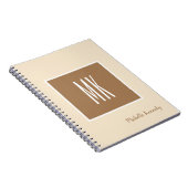Carnet Champagne et marron Professionnel Monogrammé (Côté Droit)