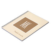 Carnet Champagne et marron Professionnel Monogrammé (Côté gauche)