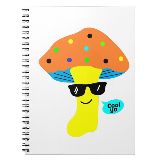 Carnet champignon mignon avec lunettes le plus cool (Devant)