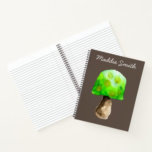 Carnet Champignon vert aquarelle champignons mignons (Intérieur)