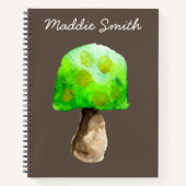 Carnet Champignon vert aquarelle champignons mignons (Devant)