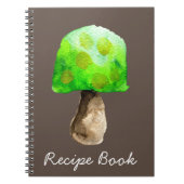 Carnet Champignon vert aquarelle champignons mignons (Devant)