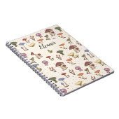 Carnet Champignons colorés Doodle Motif - Personnalisable (Côté Droit)