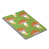 Carnet Champignons d'automne : motif sans couture verte. (Côté Droit)
