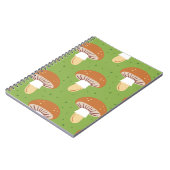 Carnet Champignons d'automne : motif sans couture verte. (Côté gauche)