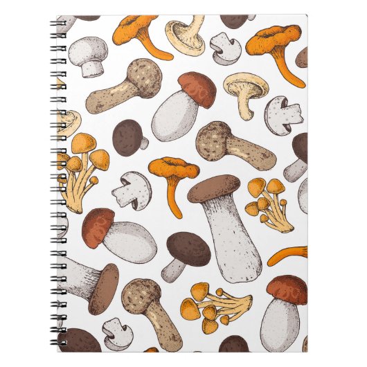 Carnet Champignons dessinés à la main : arrière - plan al (Devant)