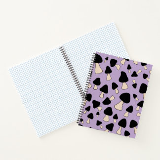 Carnet Champignons noirs sur pourpre doux